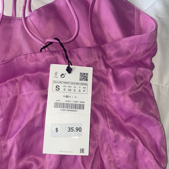 NWT Zara Strappy Satin Effect Body Suit - Picture 8 of 10